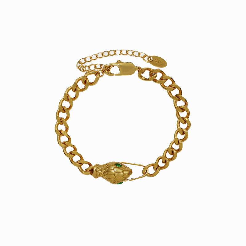 Pulseira Serpente Banhado em Ouro 18K