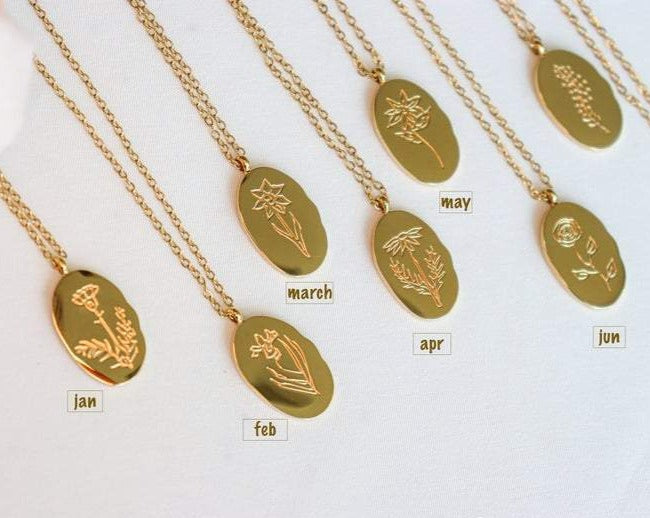 Fleur Oval Coin Necklace