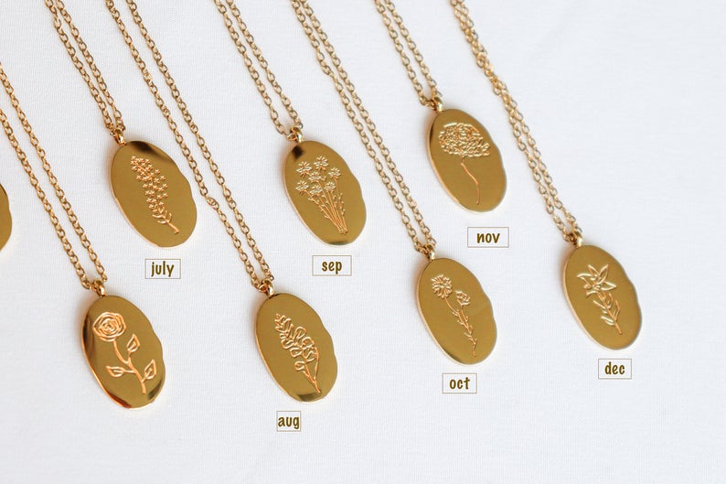 Fleur Oval Coin Necklace