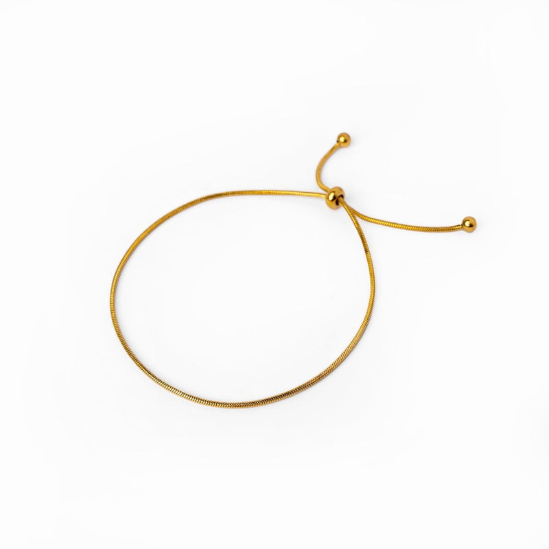 Pulseira Ajustável Fina Banhada em Ouro 18K