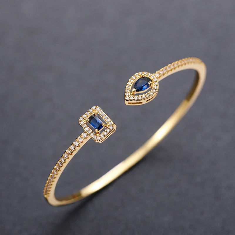 Pulseira Cuff de Zircônia Banhada em Ouro 18K