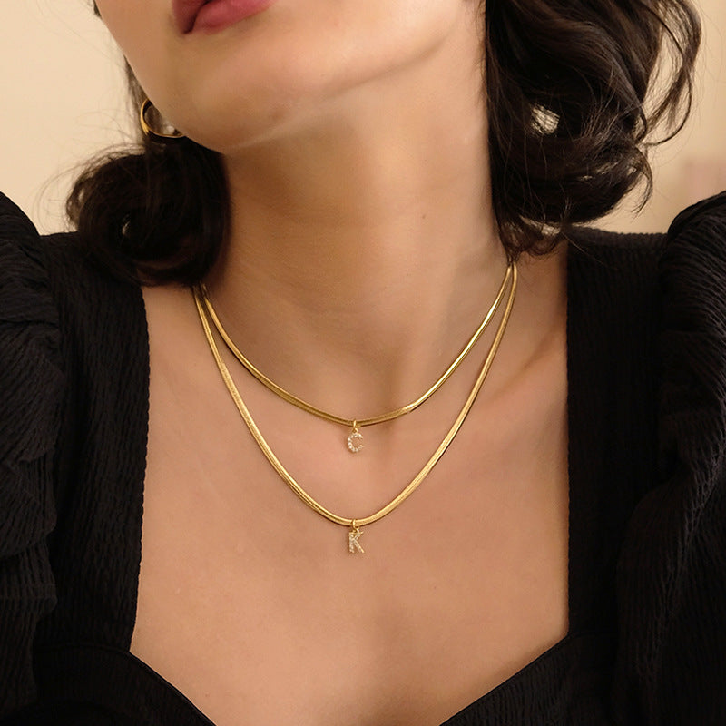 Herringbone Initial Necklace