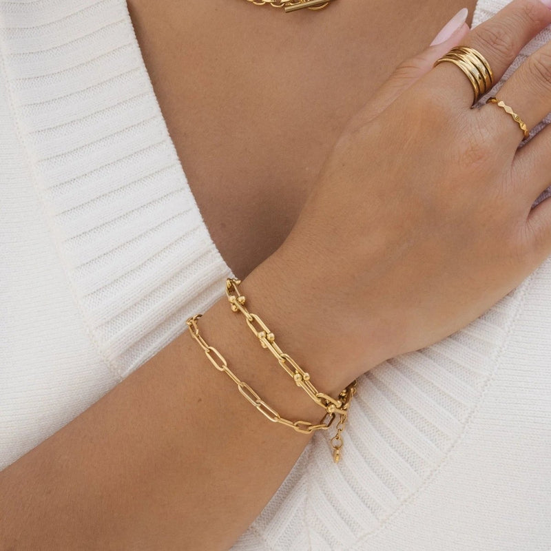 Pulseira Elos Inspiração Entrelaçados Banhado em Ouro 18K