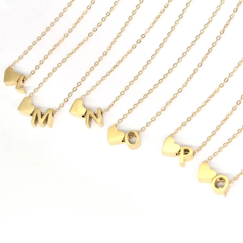 Heart Initial Necklace