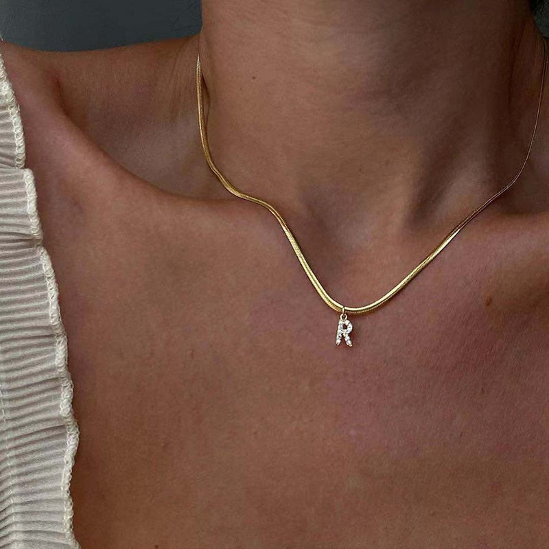 Herringbone Initial Necklace